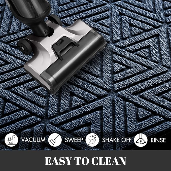 Yimobra Extra Large Door Mat 60x36, All-Weather Waterproof Non-Slip Welcome Matt Outdoor, Heavy Duty Non Slip Doormat for Entryway for Patio and Garage Indoor, Easy Clean, Blue