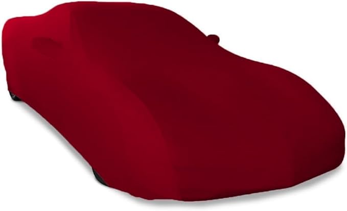 C4 Corvette Indoor Car Cover - Custom Fit Ultraguard Stretch Satin - The Ultimate High End Fit with Storage Bag for 1984-1996 C4, Z51, GS, ZR1 Convertible, Hardtop Corvettes (Dark Red)