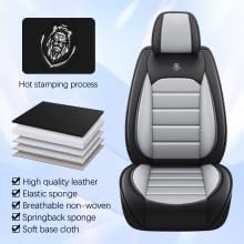 for Toyota Highlander 2006-2026 Seat Covers,Waterproof,Abrasion-Resistant PU Leather 2PCS Front Seat Cover(Black&Gray)