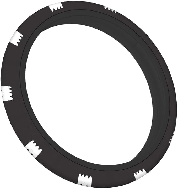 Swono Halloween Ghost Universal 15" Steering Wheel Covers Cute Ghost with Speech Bubble Boo Black Cute Car Steering Wheel Cover for Men Women Girls Car Accessories