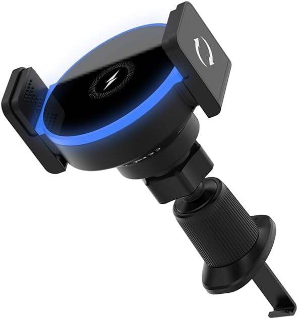 Wireless Car Charger, 15W Fast Car Mount Charger for iPhone 17/16/15/14/13/12/11/10/9/8 Series & Samsung, Auto-Clamping Magnetic Car Phone Holder with Fast Charging for Car & Home Use,Black