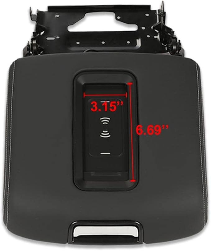 PIT66 Center Console Armrest Lid Compatible with Chevy Tahoe/Suburban/GMC Yukon/Yukon XL 2015 2016 2017 2018 2019 Black Console Cover Armrest Lid 0227083AA L0227083AA