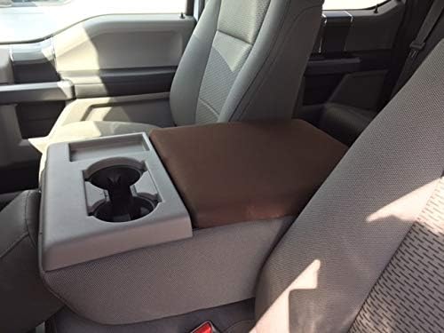Auto Console Covers- Fits The Ford F-250 Super Duty 2017-2022 Center Console Armrest Lid Cover Waterproof Neoprene Fabric -Brown