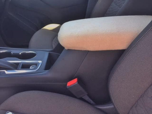 Auto Console Covers- Fits The Chevy Equinox 2018-2024 Center Console Armrest Cover Fleece Fabric (Tan)