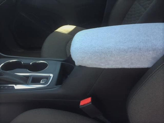 Auto Console Covers- Fits The Chevy Equinox 2018-2024 Center Console Armrest Cover Fleece Fabric (Light Gray)