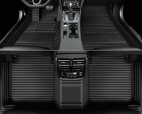 Errva Custom Personalized Floor Mats for Cars，Luxury Full Coverage All Weather Car Floor Mats，Anti-Slip Leather Car Mat Set ，Custom Floor Mats for 98.99% of Cars, Trucks & SUVs (Light Black)