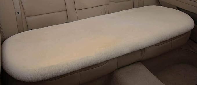 Winter Soft Warm Faux Rabbit Fur car seat Cushion,Universal fit Plush Front and Back Fuzzy car seat Pads Cushion Cover Protector - 1pcs (Back seat 1pcs,Beige)