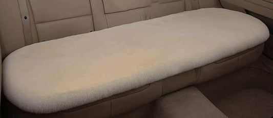 Winter Soft Warm Faux Rabbit Fur car seat Cushion,Universal fit Plush Front and Back Fuzzy car seat Pads Cushion Cover Protector - 1pcs (Back seat 1pcs,Beige)