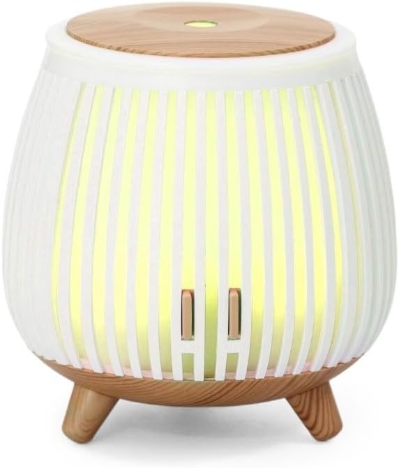 Essential Oil Diffuser Humidifier 140 mL with LED Mood Light,Quiet Aromatherapy Air Freshener for Bedroom,Office,Car or Travel,White