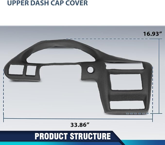 PIT66 Dash Bezel Cover W/adhesive, Compatible with Chevy Cavalier LS Sport 2002-2005/ Cavalier Z24 2000-2002/ Cavalier Base LS 2000-2005 Dashboard Panel