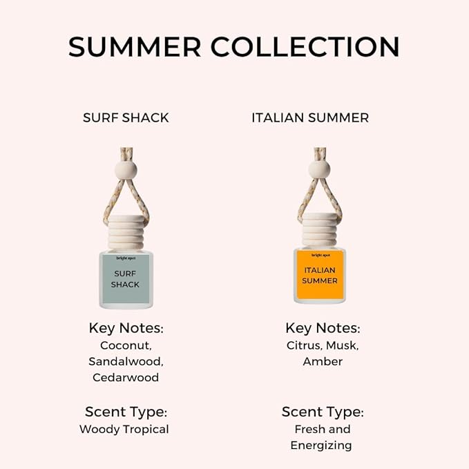 Bright Spot Car Air Freshener - Lush - Cucumber, Iris, Sandalwood scent - Premium Car Hanging Air Freshener, Long-Lasting Fragrance for Auto and Home, 2 Bottles