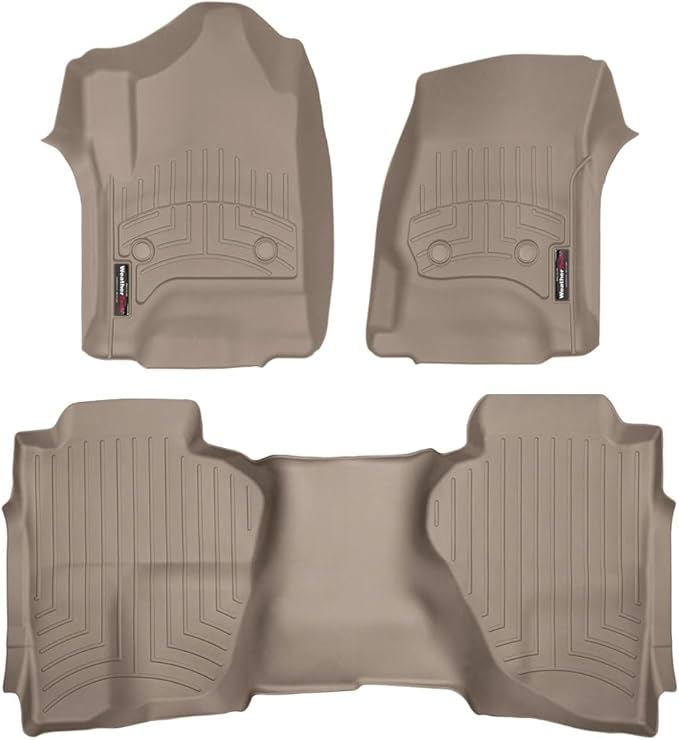 Weathertech Custom Fit FloorLiners for Chevrolet Silverado 2500HD/3500HD, Silverado 2500HD/3500HD, Silverado 2500HD/3500HD - 1st & 2nd Row (456071-455423), Tan