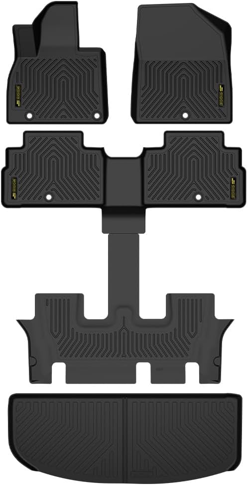 DOTCOM TPE Floor Mats Fit Kia Telluride 2020-2025, Only Fit w/ 2nd Row Bucket Seat,All Weather Protection 1st & 2nd & 3rd Row Truck Mats Cargo Liner Accessories,alfombras para carro 4PCS