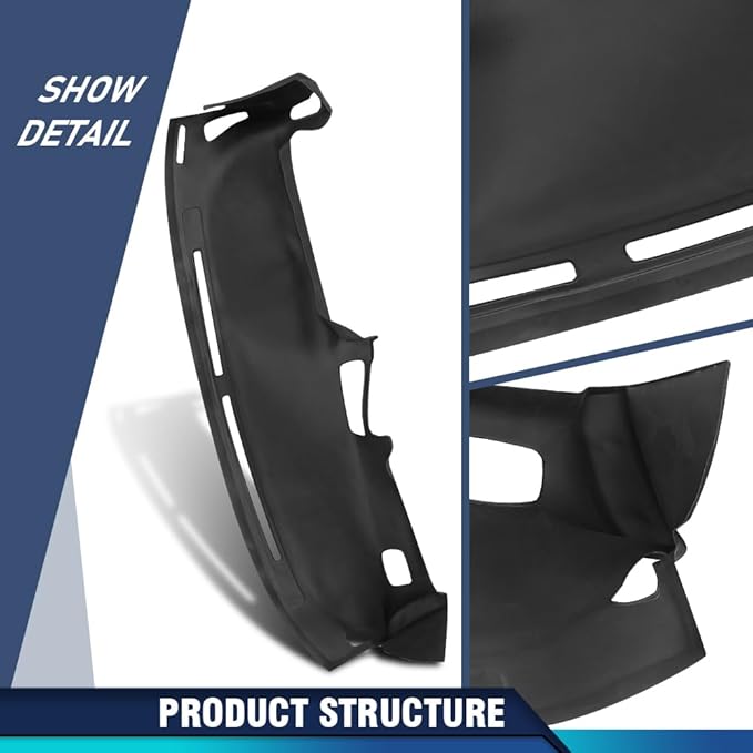 PIT66 Dash Cover Dashboard Bezel Compatible with Nissan 240SX 1989 1990 1991 1992 1993 1994 Without Heads Up Display Black Instrument Panel