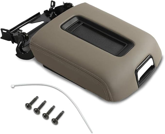 PIT66 Center Console Armrest Lid Compatible with Chevy Tahoe/Suburban/GMC Yukon/Yukon XL 2015-2019 Console Cover Armrest Lid Brown 0227083AA L0227083AA Brown