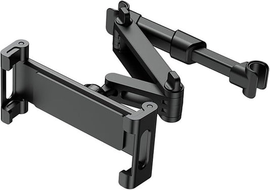 360Adjustable iPad Car Tablet Holder - Back Seat for Kids & Adults, Compatible with 4.7-12.9in Devices (iPhone, iPad, Switch), Road Trip Essentials (Black)