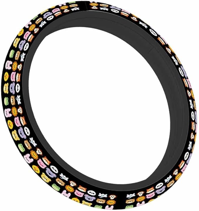 Animal Head Stickers Steering Wheel Cover Cute Steering Wheel Cover for Women Men Anti-Slip Breathable Steering Wheel Protector Car Accessories