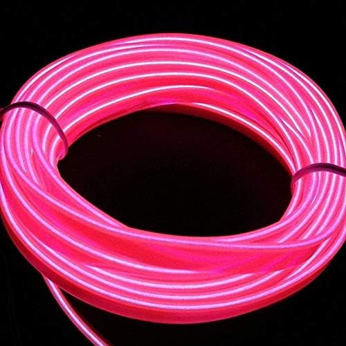 ABALDI El Wire Neon Car Lights Car Interior Trim Light Strip Advanced Low Power Consumption Design for Interior Panel Gap Decorative(5m/16ft,Pink)