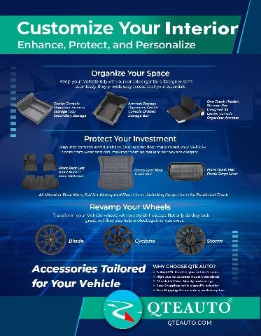 PM Auto Set of 3 Floor Mats for Tesla Model 3 2017-2023 (Except Highland), All-Weather TPE Custom Fit Car Floor Mats