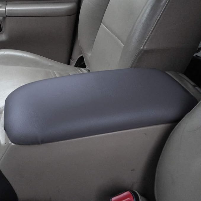 PIT66 Center Console Lid Cover, Compatible with 1997-2000 Ford Explorer/ 1997-2001 Mercury Mountaineer/ 2001-2002 Ford Explorer Sport Trac Gray Armrest Lid Kit 924-883