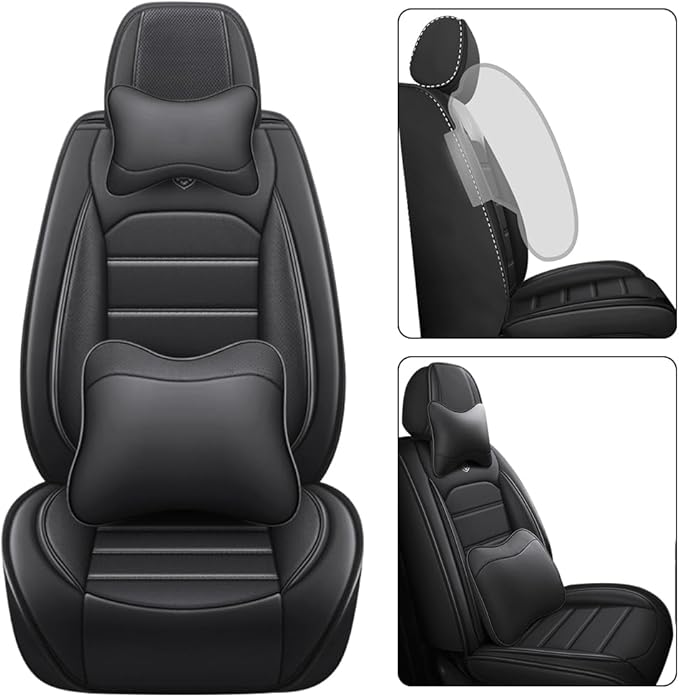 for Toyota Highlander 2006-2026 Seat Covers,Waterproof,Abrasion-Resistant PU Leather Full Set Seat Cover(Luxury Classic Black)