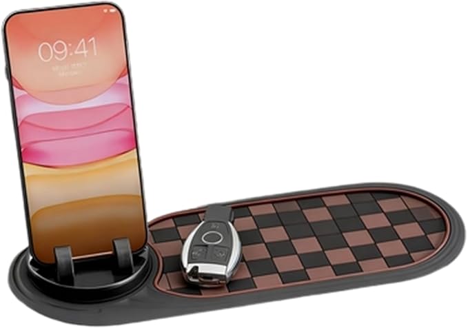 Anti-Slip Mat for Car Dashboard - Organizer Pad and Smartphone Stand for Car, Truck, Vehicle Interior, Navigation Devices, Electronics, Keys, Sunglasses, and Small Accessories Storage