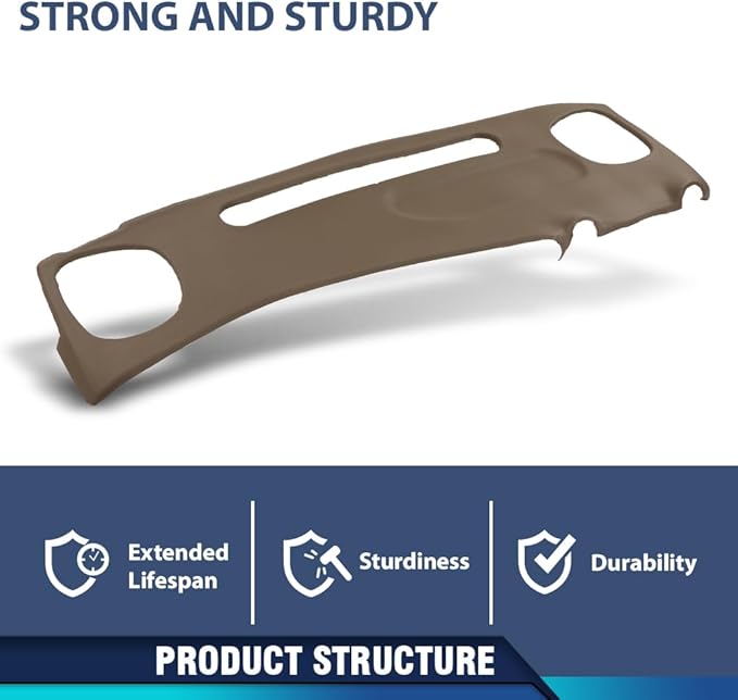 PIT66 Dash Bezel Cover Compatible with Chevy S10 Blazer GMC S15 Jimmy Pickup 1999 2000 2001 2002 Instrument Dashboard Panel Plastic Beige 18647SGR