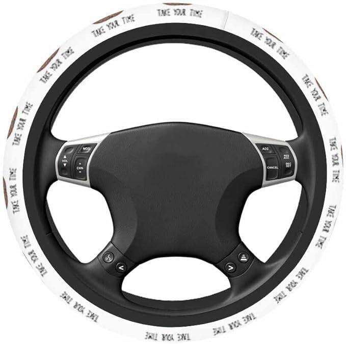 Sloth Elastic Steering Wheel Cover Cute and Green Leaves Steering Wheel Cover Anti Slip Protective Case Universal Stretch Steering Protector