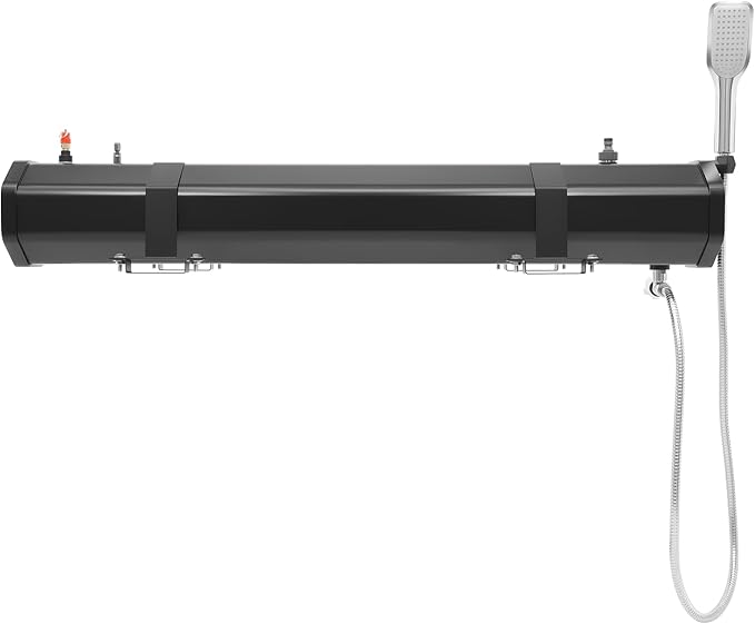 Roof Rack Mount Road Shower, 7.9Gallon Pressurized Water Tank with Water Hose & Shower Head for Camping, Off-Road, Beach Travel