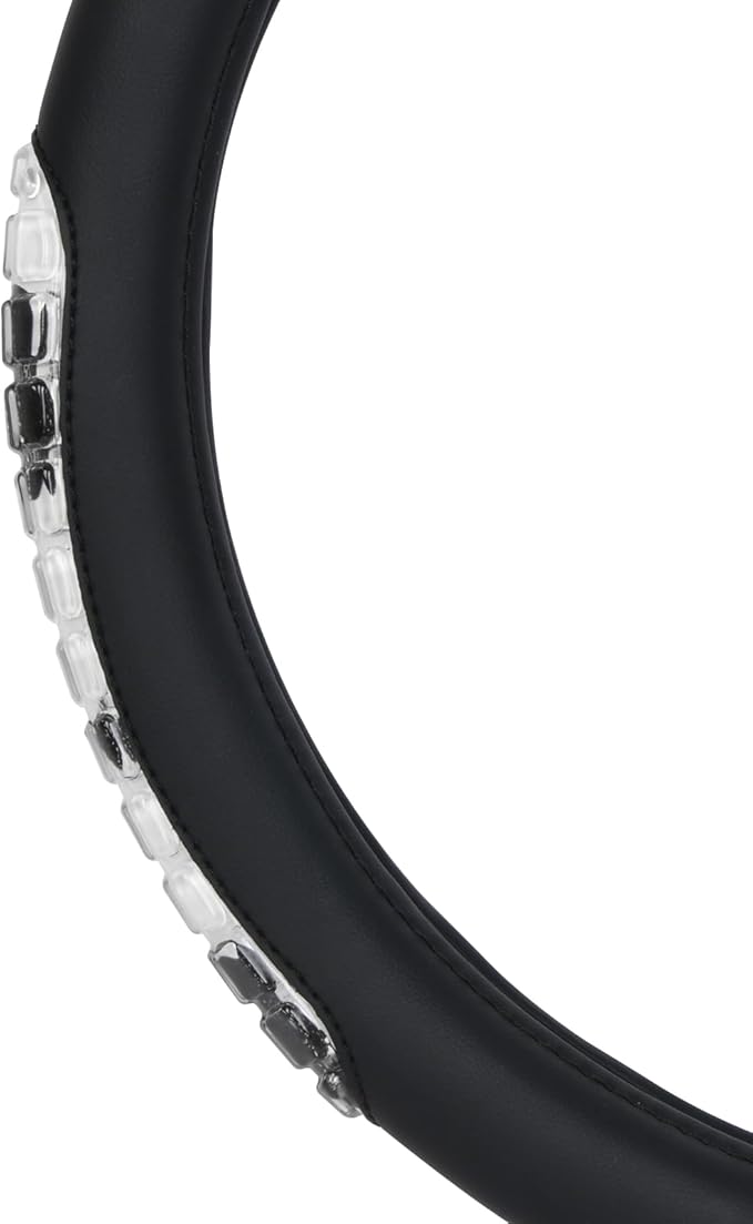 Flying Banner car Steering Wheel Cover Gel Massage Velvet Cool Warm Universal Size 15 inches SUV Truck Anti Slip Odorless Summer Winter (Black Cow Print, Gel Massage)