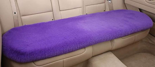 Winter Soft Warm Faux Rabbit Fur car seat Cushion,Universal fit Plush Front and Back Fuzzy car seat Pads Cushion Cover Protector - 1pcs (Back seat 1pcs,Purple)