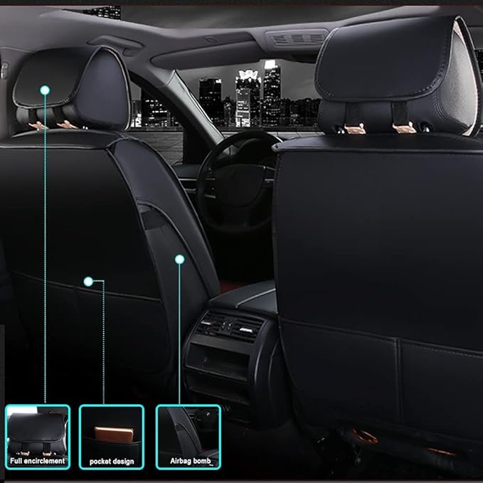 2pc Car Seat Covers, PU Leather Car Seat Protectors Universal Anti-Slip Driver Seat Covers, Front Car Seat Covers Waterproof seat Covers for SUV Pick-up Truck Sedan,Coffee