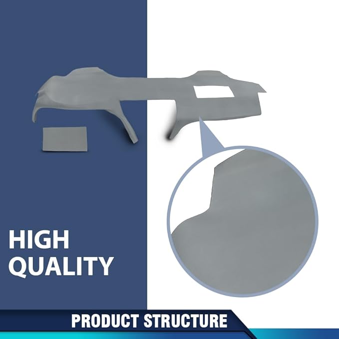 PIT66 Dash Cover Dashboard Bezel Compatible with Toyota Camry 2007 2008 2009 2010 2011 Instrument Panel Gray