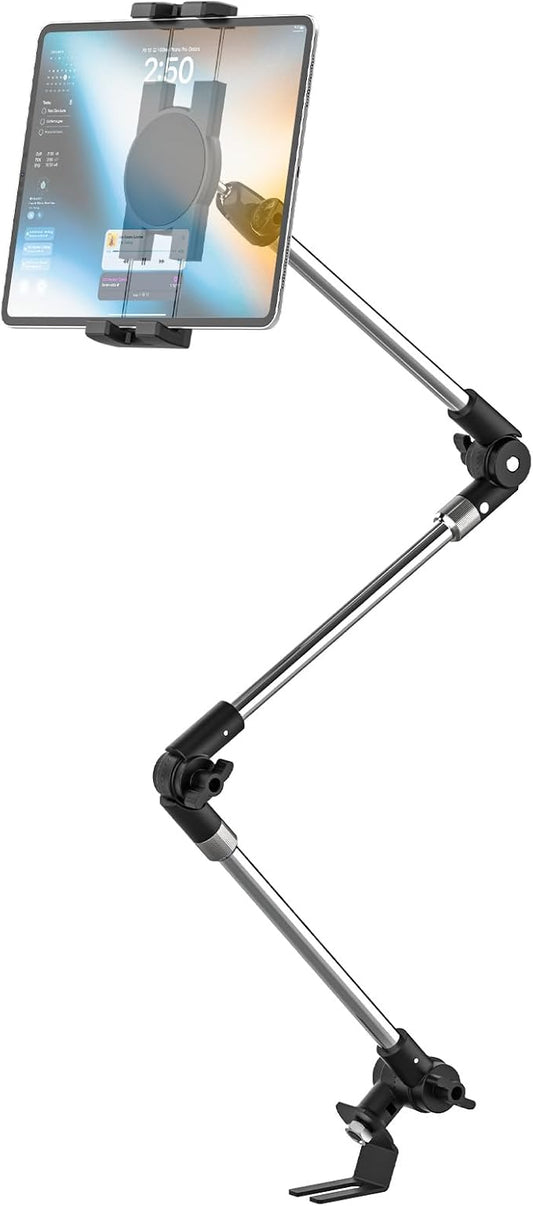 Tablet Car Mount Truck Holder for 4.7"-13" Phone & iPad - Heavy Duty Seat Rail Tablet Mount Holder for Car & Vehicle Floor, Compatible with iPad Pro/Air/Mini, Galaxy Tabs, iPhone, Tablets