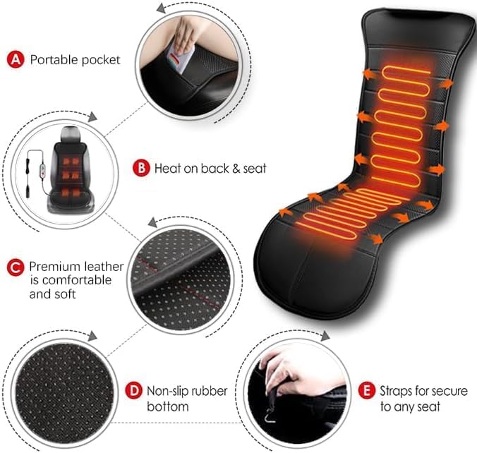 2Pack Leather Car Seat Cushion Keep Comfortable,Chair Cushion Heated Seat Cushion,Seat Pad Cover, 2 Pcs Seat Covers