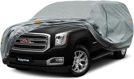 Kayme Heavy Duty SUV Car Cover Custom Fit GMC Envoy XL XUV LWB Waterproof All Weather for Automobiles, Full Exterior Covers Sun Rain UV Protection.（Deliver About 3-10 Days）