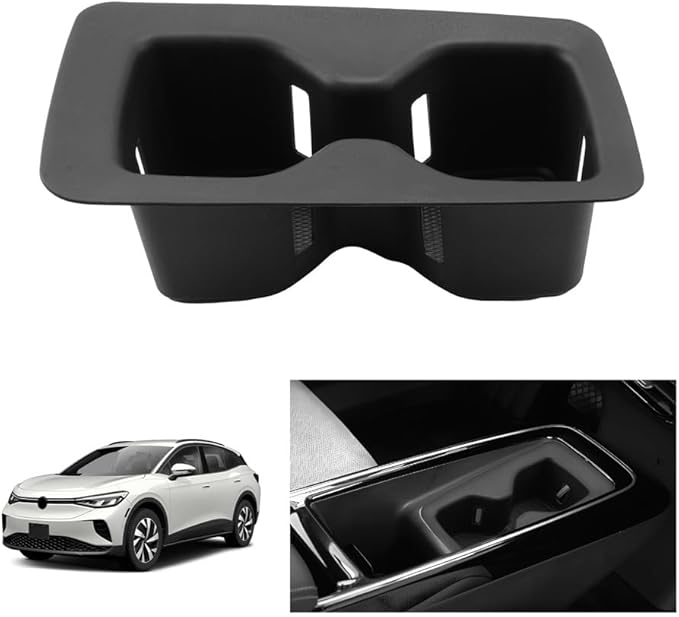 LUWU 2025 VW ID4 Center Console Cup Holder Compatible with 2023 2024 2025 VW ID.4 Limited/Pro/S Limited/AWD Pro/Pro S/AWD Pro S/AWD Pro S Plus Accessories Center Console TPE Material Cup Holder Insert