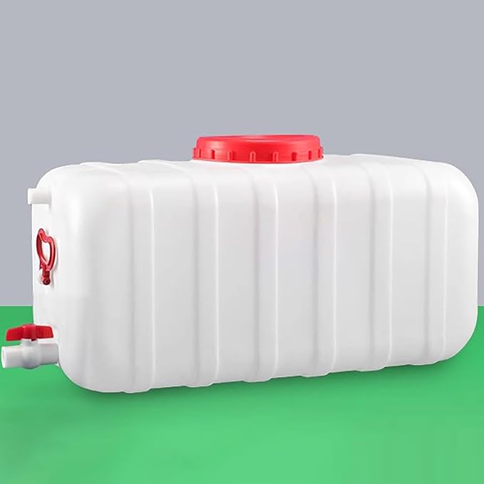 Plastic Portable Water Tank with Spigot for Camping Large Capacity Water Storage Tank Water Container for Emergency Storage Household Outdoor Camping RV Self-Driving(Size:200L/50gallon)