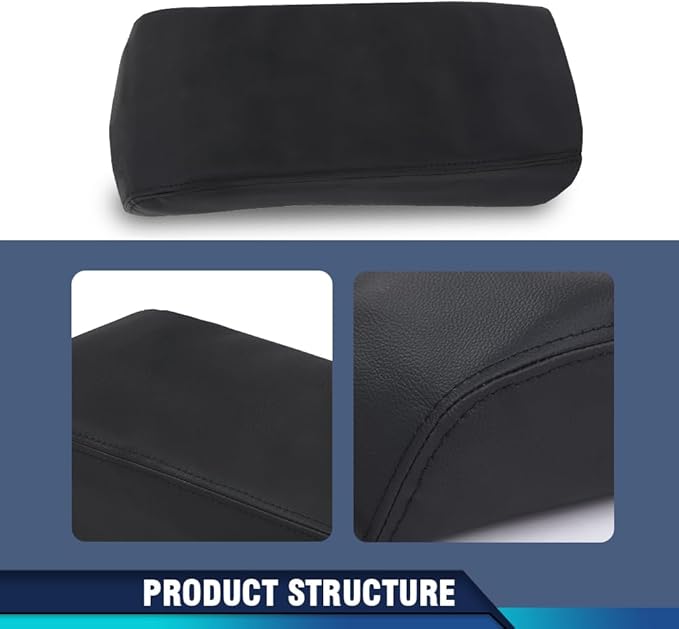 PIT66 Console Lid Armrest Cover Stitch Black Compatible with Ford Explorer 2011 2012 2013 2014 2015 2016 2017 2018