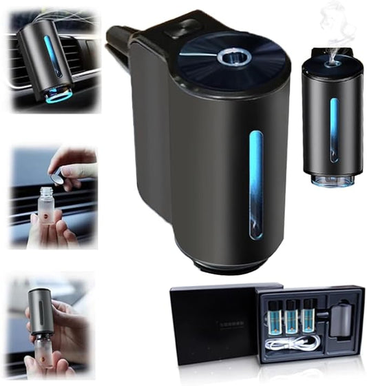 Smart Car Air Freshener with Three Adjustable,2025 New Smart Car AirS Freshener Diffuser Long Lasting, Air Freshener Vent Clips for Car Office Home Bedroom (Diffuser+3Pcs Blue seas)