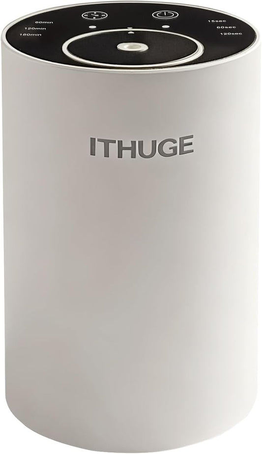 Waterless Essential Oil Diffuser, Portable Aromatherapy Diffuser with 20mL Empty Bottle, Battery Operated Mini Scent Diffuser,3 Mist Levels & Timers, Leak-Free, for Home, Car, Office (E200W)