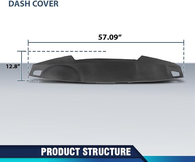 PIT66 Dash Dashboard Cover, Compatible with Land Rover LR3 SE and HSE 2005-2008, Fit Rover Range Rover Sport Supercharged & HSE 2005-2009 Plastic Instrument Panel Black