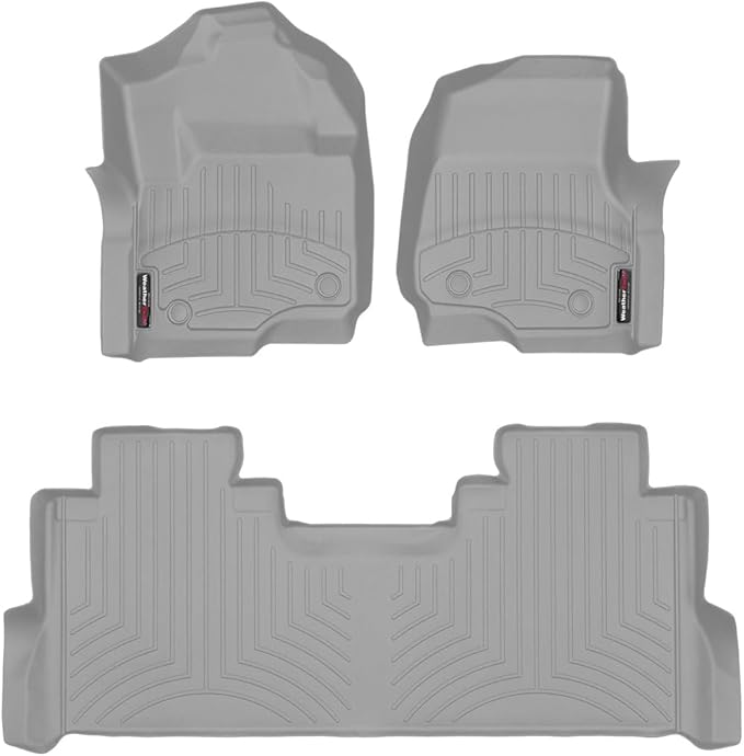 WeatherTech Custom Fit FloorLiners for Ford Super Duty, Super Duty, Super Duty - 1st & 2nd Row (461012-1-3), Grey
