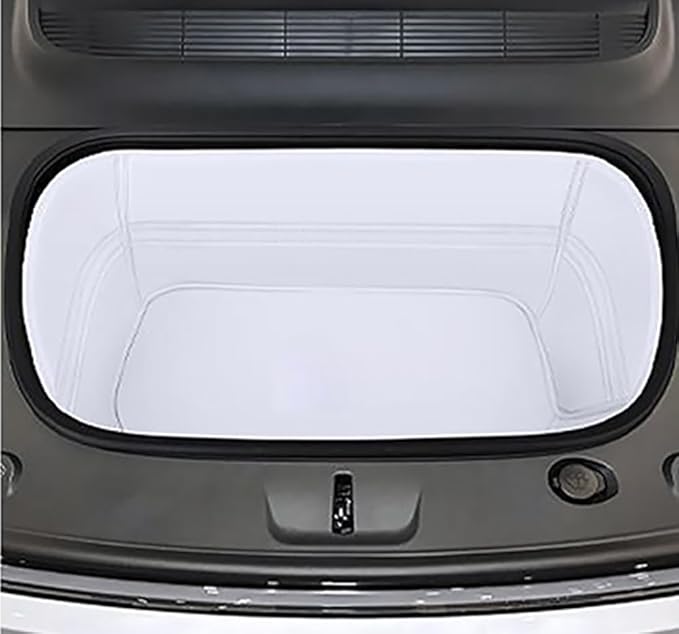 Tesla Model Y 2026 Juniper Refresh Full Cover Frunk Mat & Rear Lower Trunk Storage & Inner Storage Mat White Premium Leather Waterproof & Custom Fit