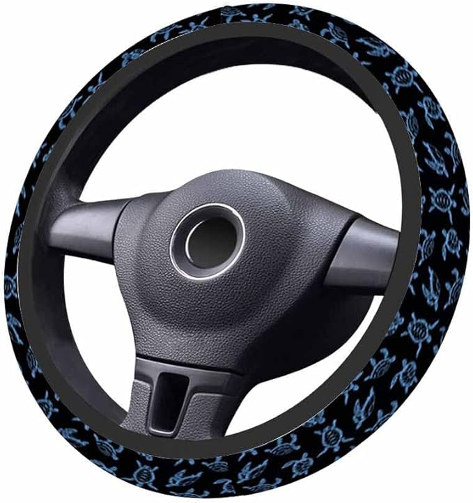 Sea Turtle Car Steering Wheel Cover Blue Sea Turtle Swimming in The Water Steering Wheel Cover Car Decor Suitable for Most Vehicles Including Trucks and SUV