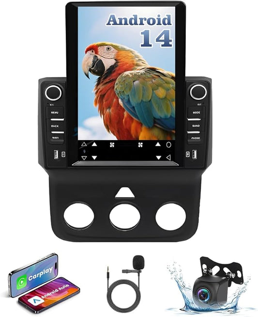 4+64G Car Stereo Fit for Dodge RAM 1500 2500 3500 4500 5500 2013-2019 Touchscreen 9.7" Supports Wireless Carplay Android Auto Android 14, Car Radio Receiver FM WiFi GPS SWC Backup Camera