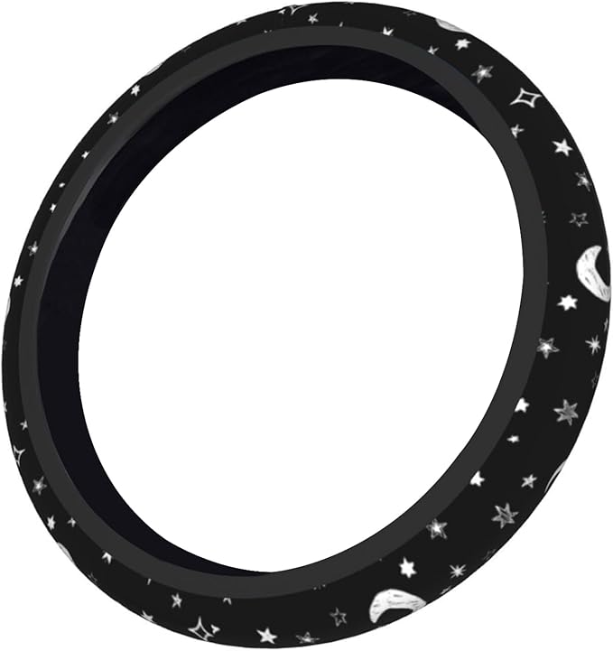 Steering Wheel Cover Moon and Star, 15 Inch Car Accessories for Women Girls Girly, Universal Anti Slip Neoprene Auto Interior Decor Anti Slip Car Protector