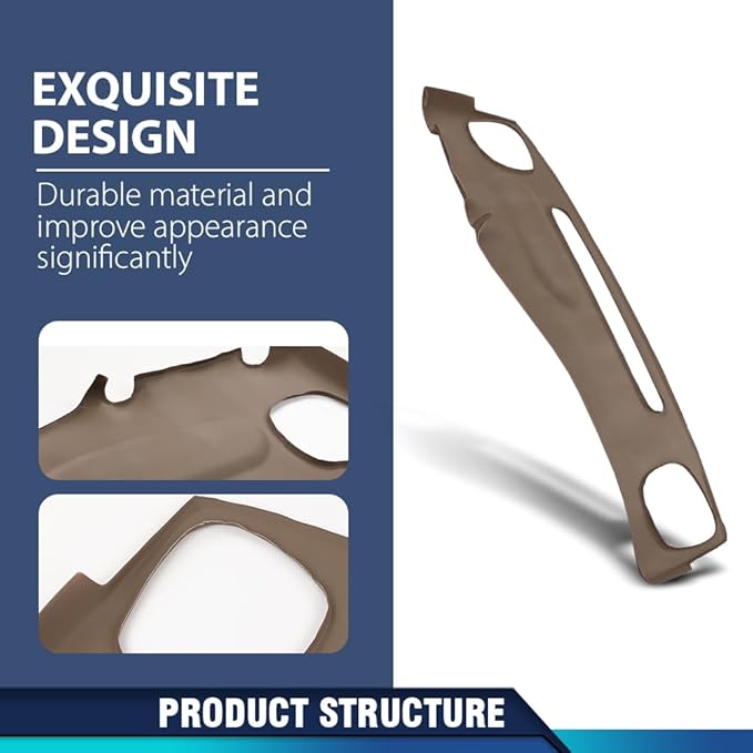 PIT66 Dash Bezel Cover Compatible with Chevy S10 Blazer GMC S15 Jimmy Pickup 1999 2000 2001 2002 Instrument Dashboard Panel Plastic Beige 18647SGR