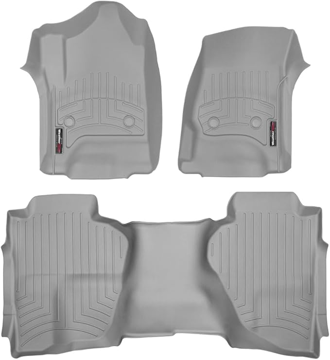 Weathertech Custom Fit FloorLiners for Chevrolet Silverado 2500HD/3500HD, Silverado 2500HD/3500HD, Silverado 2500HD/3500HD - 1st & 2nd Row (466071-465423), Grey