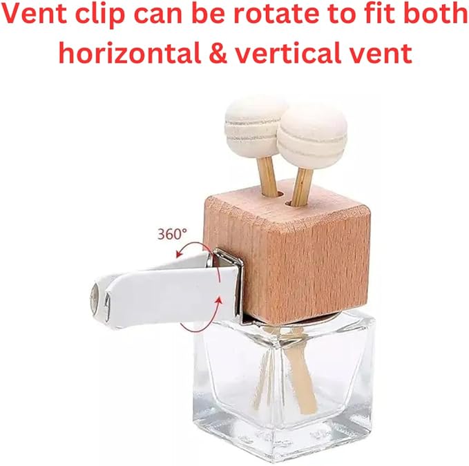 Air Freshener | Champagne Toast Scent for Women & Men | Long Lasting Fragrance | Car Vent Clip Diffuser (Clear)